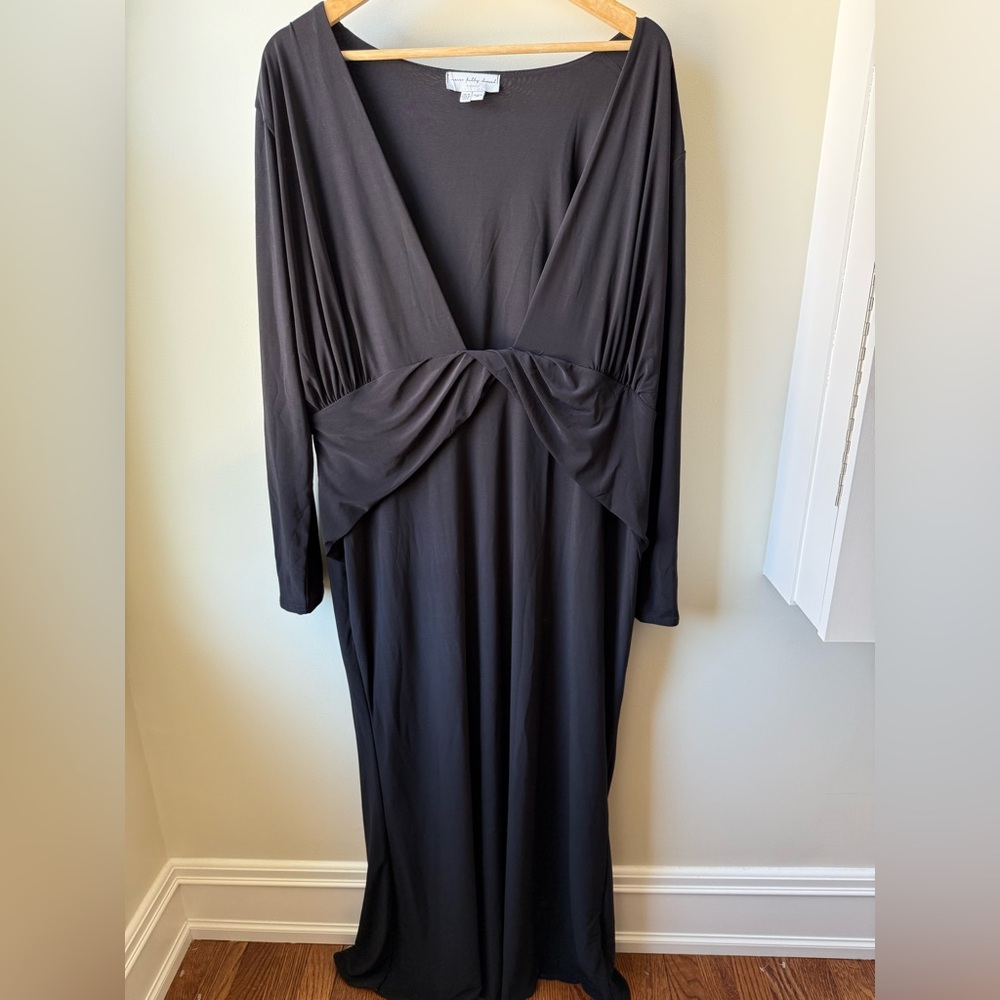 Never Fully Dressed Black Twist-Front Maxi Dress